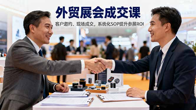 外贸展会成交课，含目标制定、客户邀约、现场成交，系统化SOP提升参展ROI-仙女副业网