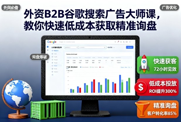 外资B2B谷歌搜索广告大师课，教你快速低成本获取精准询盘-仙女副业网