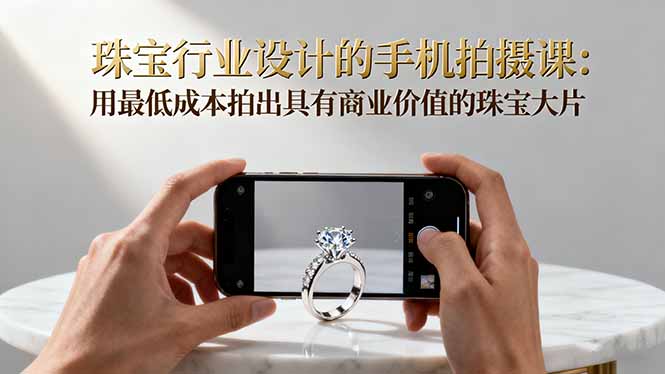 珠宝行业设计的手机拍摄课:用最低成本拍出具有商业价值的珠宝大片!-仙女副业网