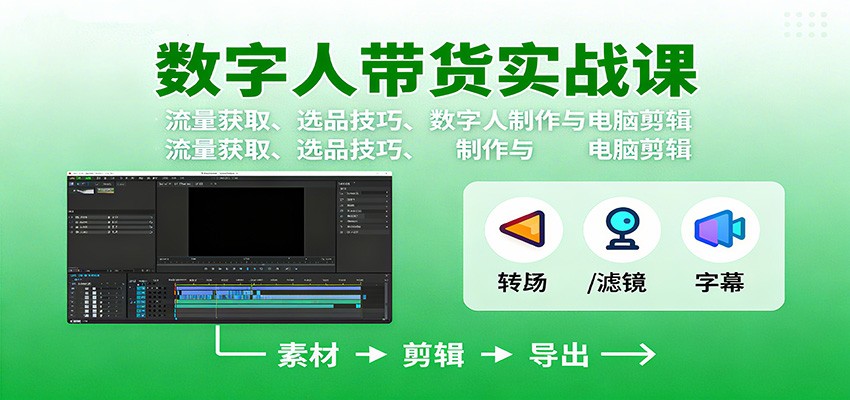 数字人变现实战课：流量获取、选品技巧、数字人制作与电脑剪辑-仙女副业网