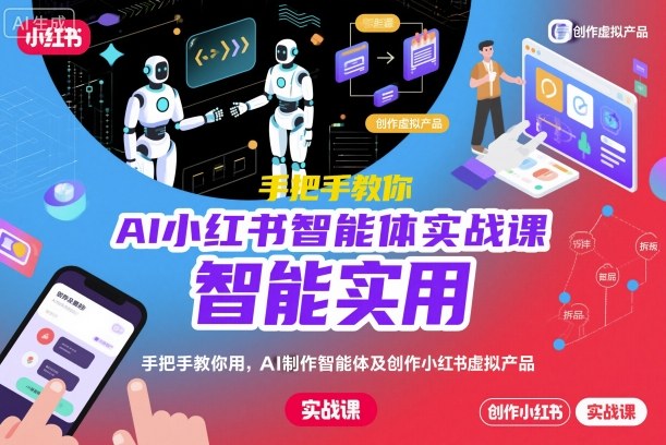 AI小红书智能体实战课,手把手教你用AI制作智能体及创作小红书虚拟产品,提效+内容商业化-仙女副业网