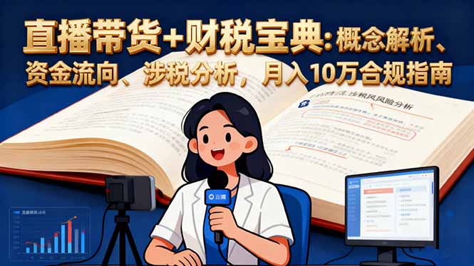 直播带货+财税宝典：概念解析、资金流向、涉税分析，月入10万合规指南-仙女副业网