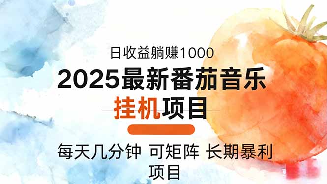 2025年最新番茄音乐人挂机项目，每天几分钟，月入1000＋，可矩阵，一台...-仙女副业网