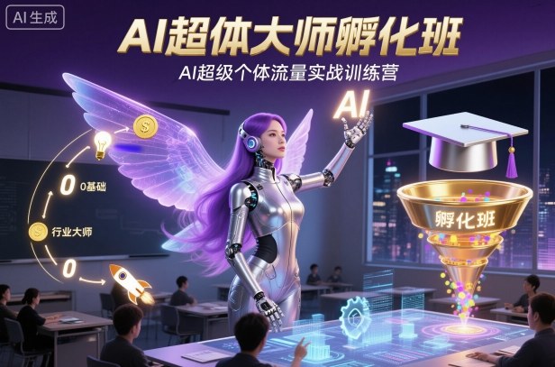 AI超体大师孵化班，AI超级个体流量实战训练营-仙女副业网