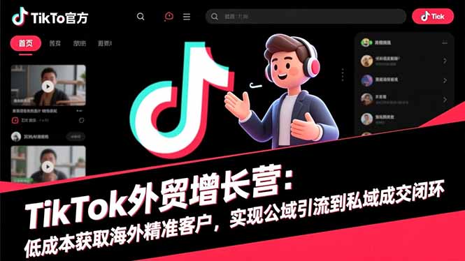 TikTok外贸增长营：低成本获取海外精准客户，实现公域引流到私域成交闭环-仙女副业网