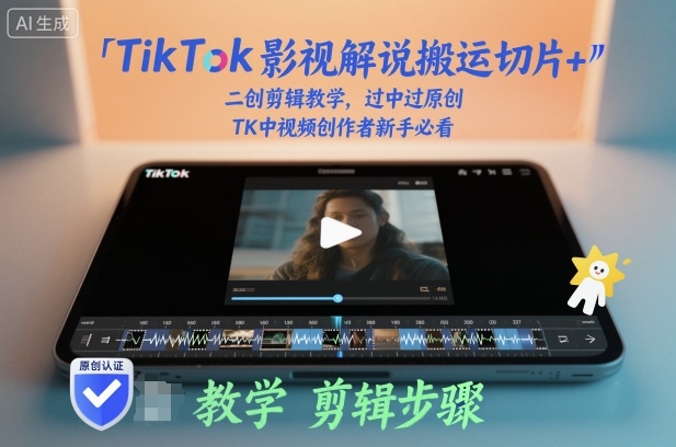 TikTok影视解说搬运切片+二创剪辑教学，过中过原创，TK中视频创作者新手必看-仙女副业网