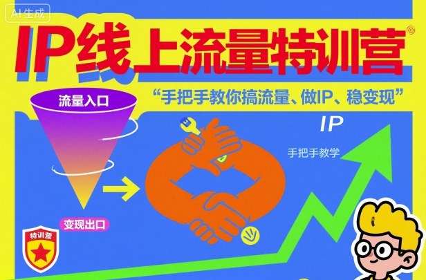 IP线上流量特训营，手把手教你搞流量、做IP、稳变现-仙女副业网