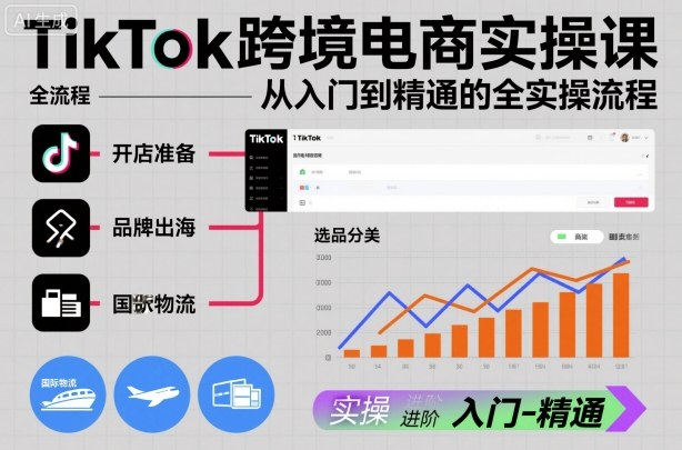 TikTok跨境电商实操课，从入门到精通的全实操流程-仙女副业网