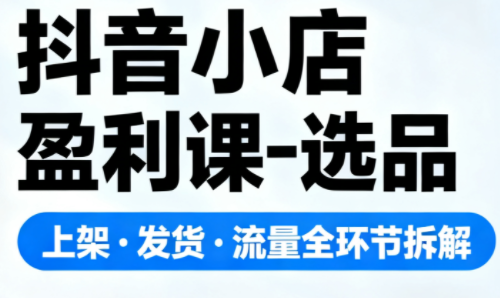 抖音小店盈利课-选品·上架·发货·流量全环节拆解-仙女副业网