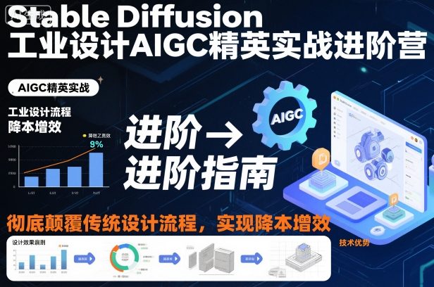 Stable Diffusion工业设计AIGC精英实战进阶营，彻底颠覆传统设计流程，实现降本增效-仙女副业网
