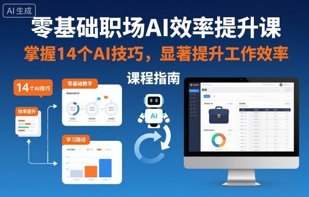 零基础职场AI效率提升课，掌握14个AI技巧，显著提升工作效率-仙女副业网