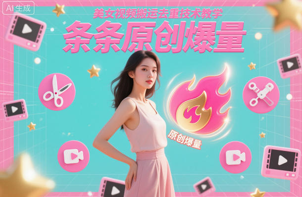 美女视频搬运去重技术教学，条条原创爆量-仙女副业网