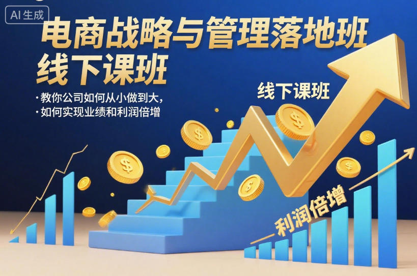 电商战略与管理落地班线下课,教你公司如何从小做到大,如何实现业绩和利润倍增【录音】-仙女副业网