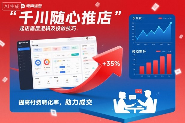 千川随心推起店底层逻辑及投放技巧,提高付费转化率,助力成交-仙女副业网