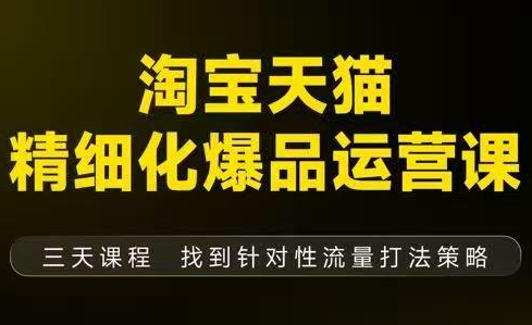 猫课子幽·淘宝天猫精细化爆品运营【音频+字幕+文档】(9月12-14杭州线下课)-仙女副业网