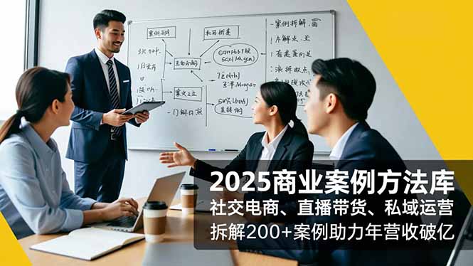 2025商业案例方法库，社交电商、直播带货、私域运营，拆解200+案例助力年营收破亿-仙女副业网