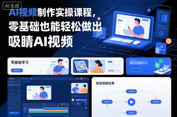 AI视频制作实操课程,零基础也能轻松做出吸睛AI视频