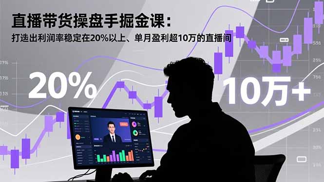 直播带货操盘手掘金课：打造出利润率稳定在20%以上、单月盈利超10万的直播间-仙女副业网