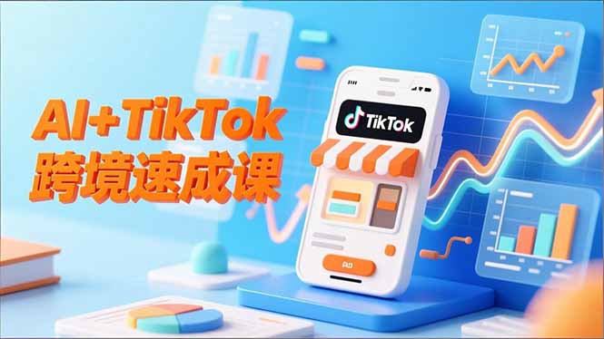 AI+TikTok跨境速成课，智能翻译、店铺定位、流程拆解，7天高效上线运营-仙女副业网