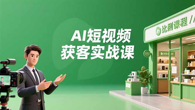AI短视频获客实战课，数字人创作、实体行业应用、精准引流，30天获取客源月入6万+-仙女副业网