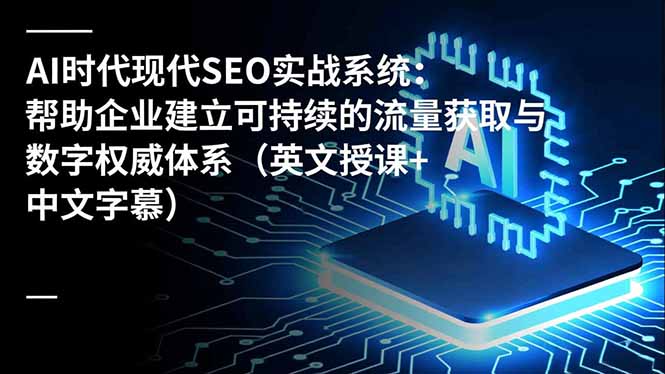 AI时代现代SEO实战系统：帮助企业建立可持续的流量获取与数字权威体系(英文授课+中文字幕-仙女副业网