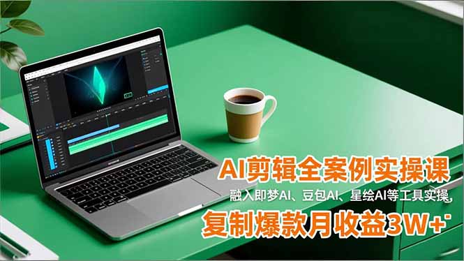 AI剪辑全案例实操课，融入即梦AI、豆包AI、星绘AI等工具实操，复制爆款月收益3W+-仙女副业网