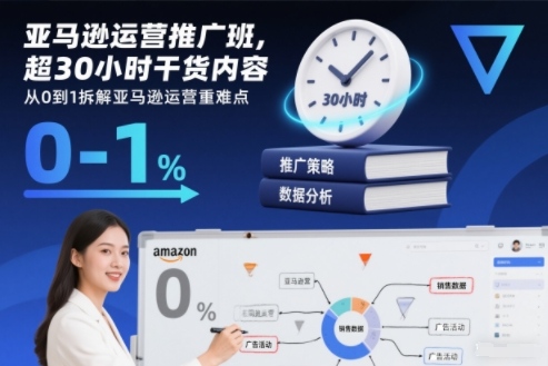 亚马逊运营推广班，超30小时干货内容，从0到1拆解亚马逊运营重难点-仙女副业网