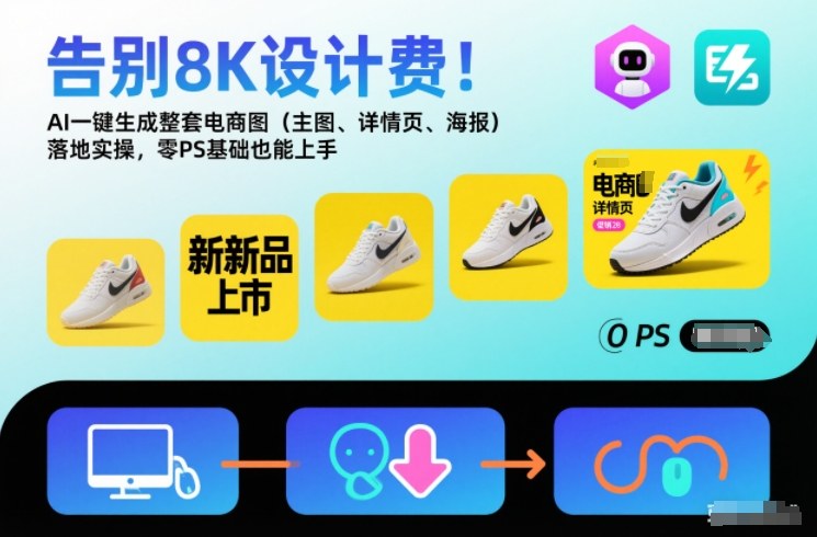 告别8K设计费!AI一键生成整套电商图(主图、详情页、海报)落地实操,零PS基础也能上手-仙女副业网