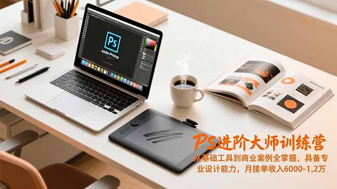 PS进阶大师训练营,从基础工具到商业案例全掌握,具备专业设计能力,月接单收入6000-1.2万-仙女副业网