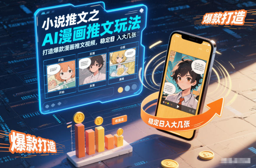 小说推文之AI漫画推文玩法，打造爆款漫画推文视频，稳定日入大几张-仙女副业网