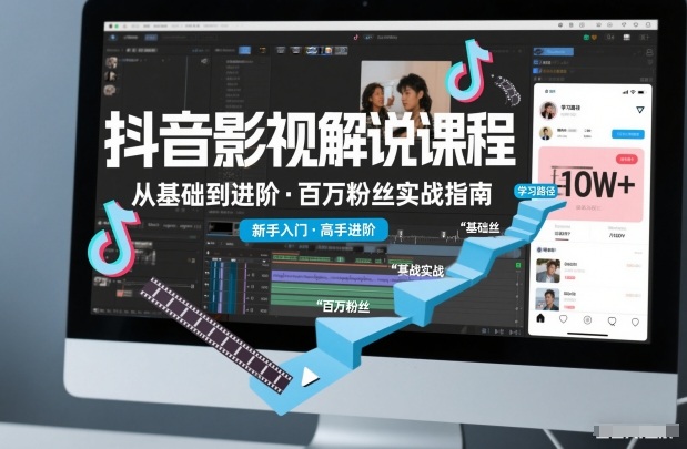 抖音百万粉丝影视解说课程，基础到进阶课，适合新手和进阶学习-仙女副业网