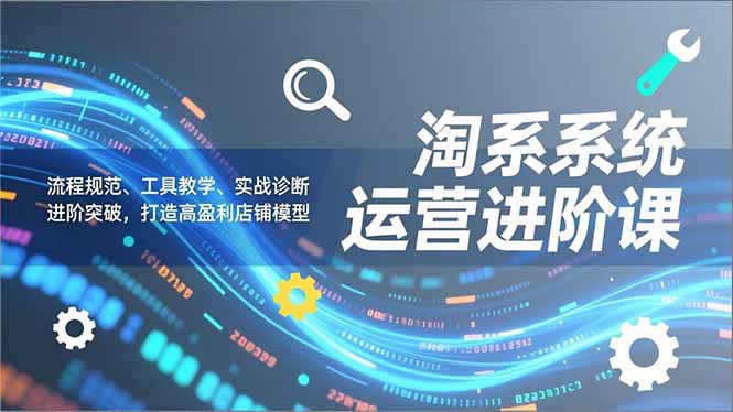 淘系系统运营进阶课2.0，流程规范、工具教学、实战诊断，进阶突破，打造高盈利店铺模型-仙女副业网
