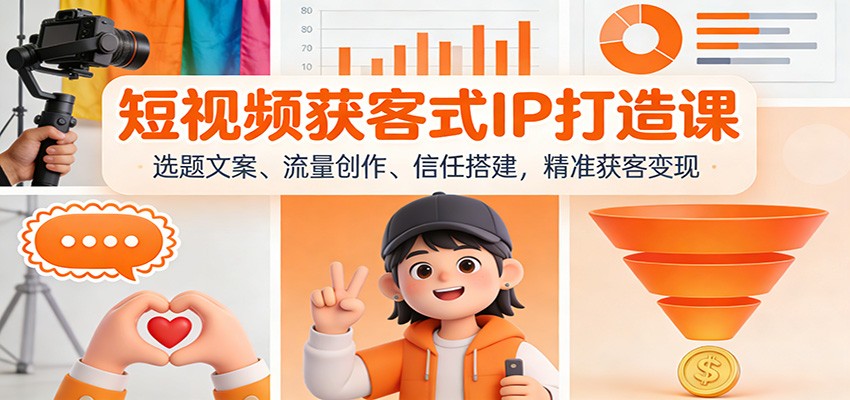 短视频获客式IP打造课：选题文案、流量创作、信任搭建，精准获客变现-仙女副业网