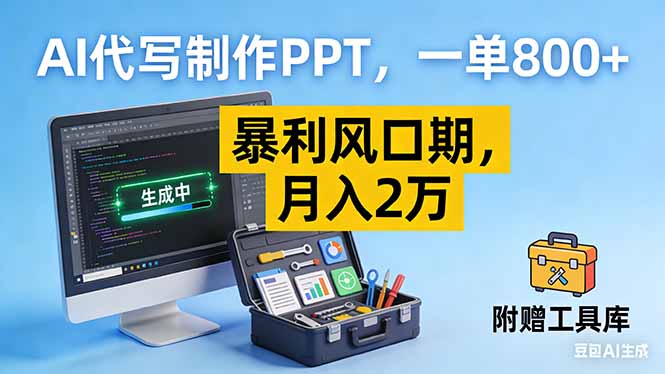 AI代写制作PPT，一单800+， 暴利风口期，月入2万【附工具】-仙女副业网