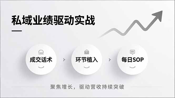私域业绩驱动实战，成交话术、环节植入、每日SOP，聚焦增长，驱动营收持续突破-仙女副业网