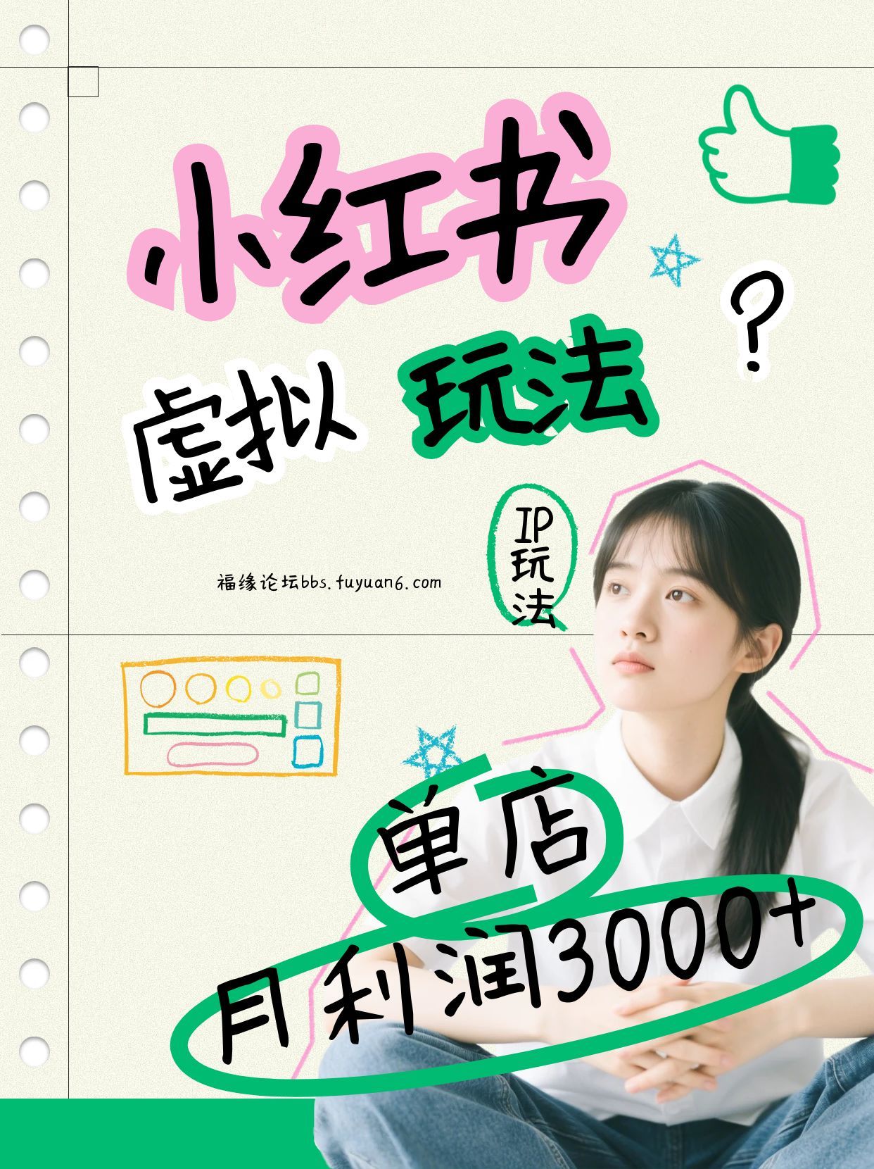 小红书虚拟玩法(铺货流和单品玩法)，单店月利润3000+，IP打法+原创商品(0违规)-仙女副业网