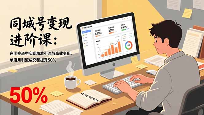 同城号变现进阶课：在同城赛道中实现精准引流与高效变现，单店月引流成交额提升50%-仙女副业网