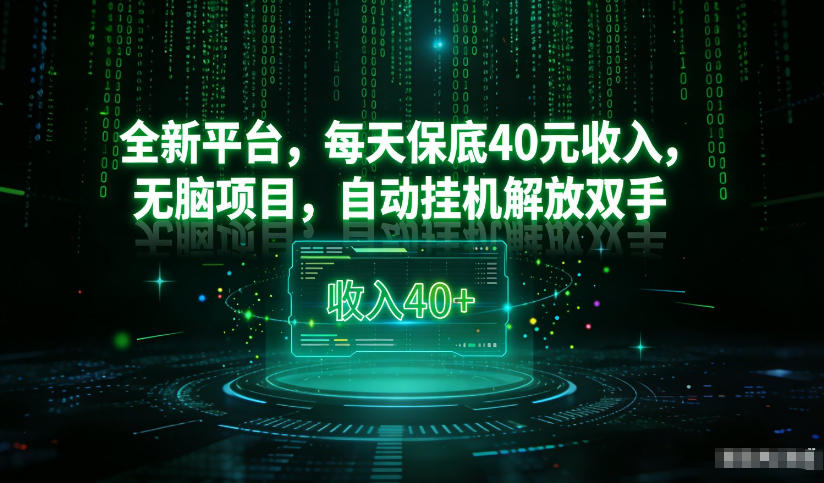 最新看广平台，每天保底30-4米，无脑项目，自动挂G解放双手【揭秘】-仙女副业网