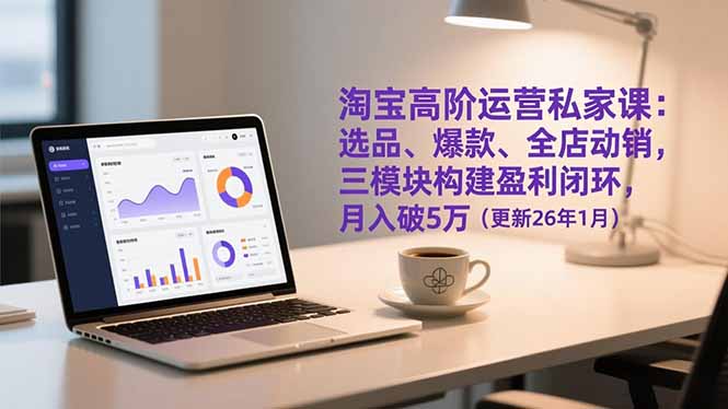 淘宝高阶运营私家课：选品、爆款、全店动销，三模块构建盈利闭环，月入破5万(更新26年1月-仙女副业网