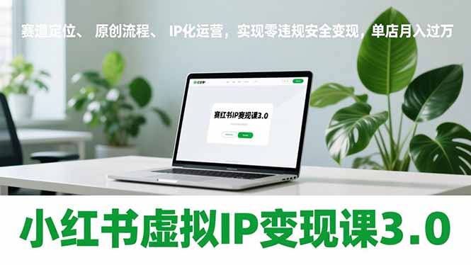 小红书虚拟IP变现课3.0，赛道定位、原创流程、IP化运营，实现零违规安全变现，单店月入过万-仙女副业网