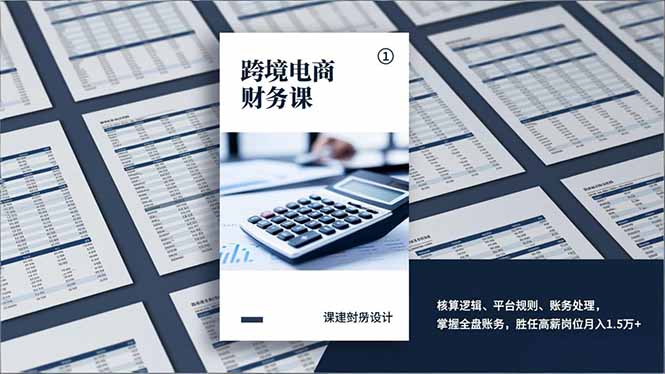 跨境电商财务课，核算逻辑、平台规则、账务处理，掌握全盘账务，胜任高薪岗位月入1.5万+-仙女副业网