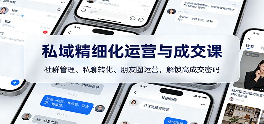 私域精细化运营与成交课：社群管理、私聊转化、朋友圈运营，解锁高成交密码-仙女副业网