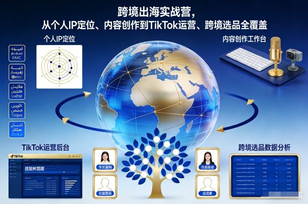 跨境出海实战营，从个人IP定位、内容创作到TikTok运营、跨境选品全覆盖-仙女副业网