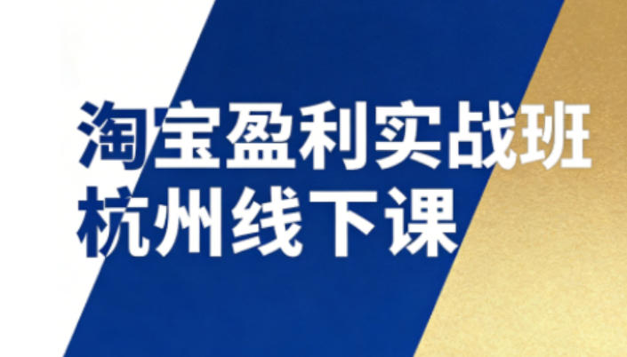 淘宝盈利实战班杭州线下课12月26-28日(音频+字幕)，帮你掌握SOP流程+12门核心技术-仙女副业网