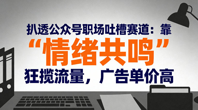 扒透公众号职场吐槽赛道：靠“情绪共鸣”狂揽流量，广告单价高-仙女副业网