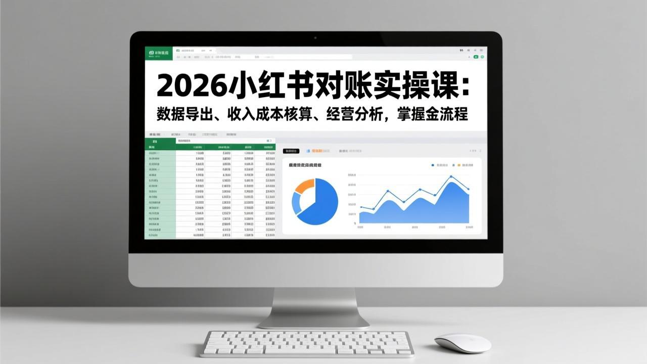 2026小红书对账实操课：数据导出、收入成本核算、经营分析，掌握全流程-仙女副业网