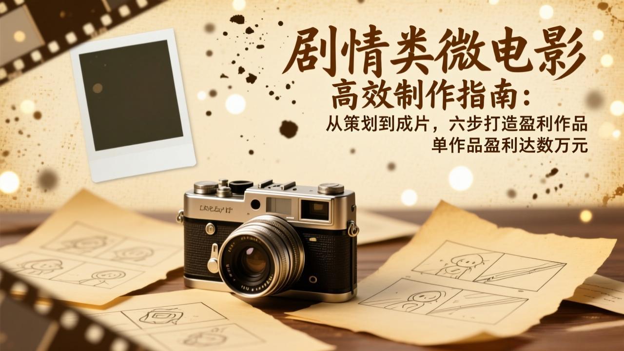 剧情类微电影高效制作指南：从策划到成片，六步打造盈利作品，单作品盈利达数万元-仙女副业网