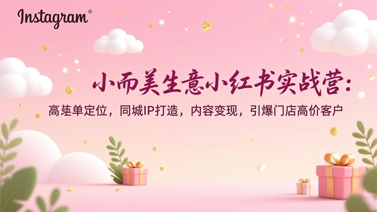 小而美生意小红书实战营：高客单定位，同城IP打造，内容变现，引爆门店高价客户-仙女副业网