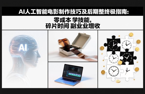 AI人工智能电影制作技巧及后期完整终极指南：零成本学技能，碎片时间副业增收-仙女副业网