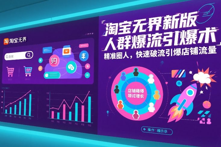 淘宝无界新版人群爆流引爆术，精准圈人，快速破流引爆店铺流量-仙女副业网